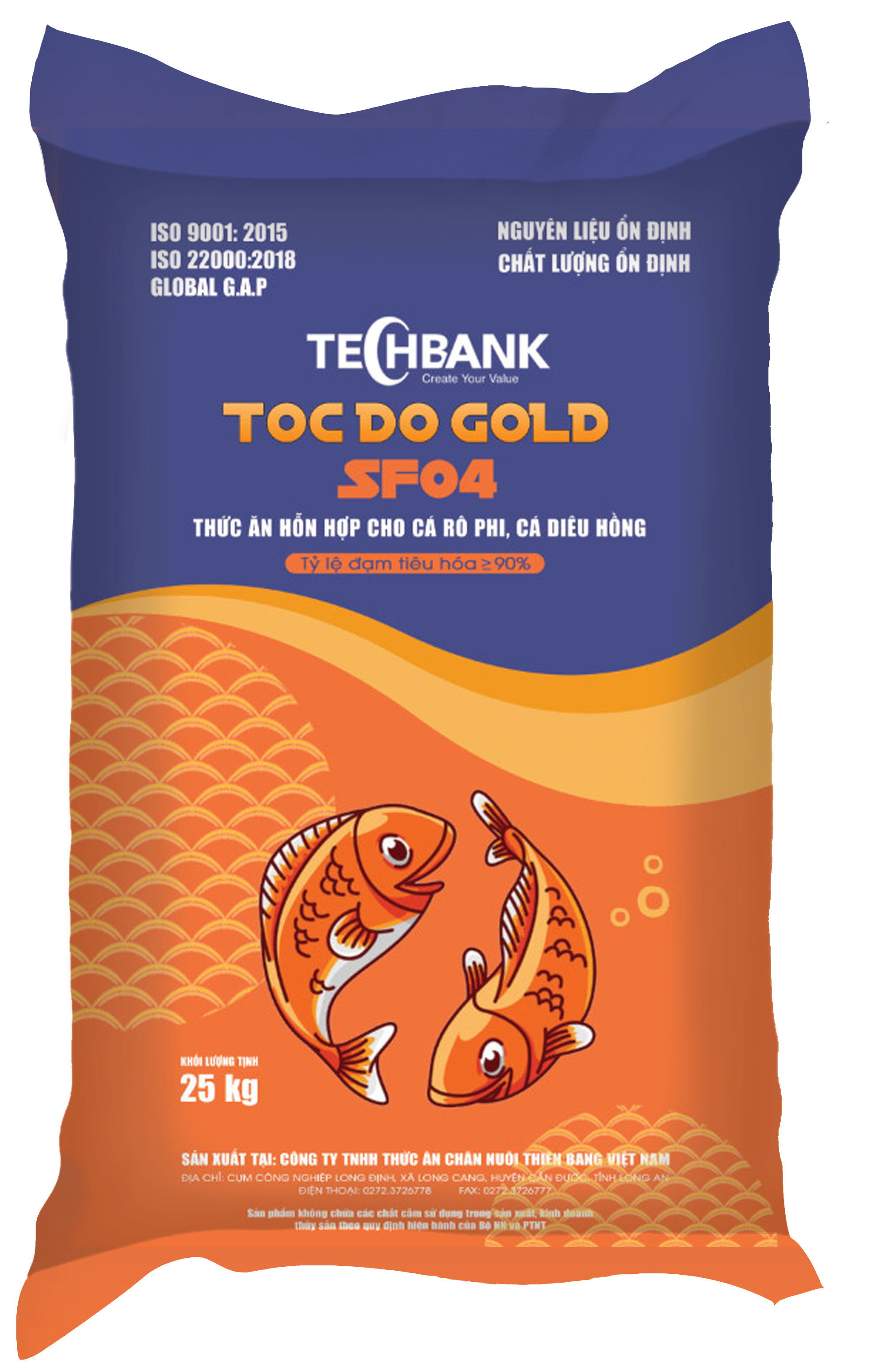 SF04 - TOC DO GOLD - THỨC ĂN HỖN HỢP CHO CÁ RÔ PHI, CÁ DIÊU HỒNG