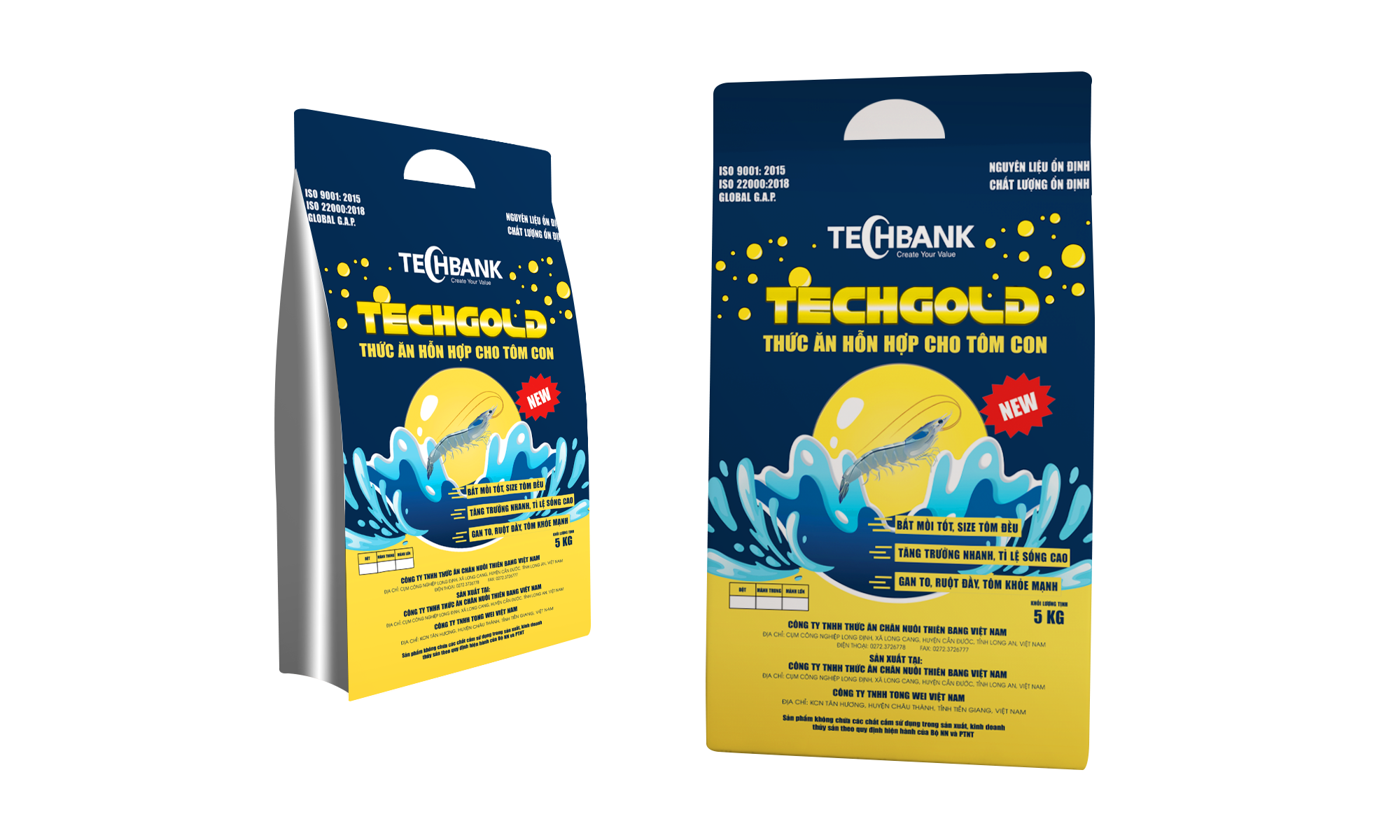 TECHGOLD THỨC ĂN HỖN HỢP CHO TÔM CON GIAI ĐOẠN＜3G/CON
